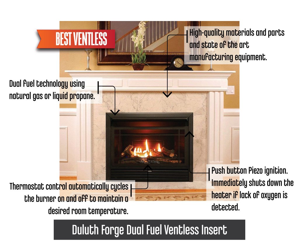 DuluthForgeDualFuelVentlessInsertTStatControlGasFireplace