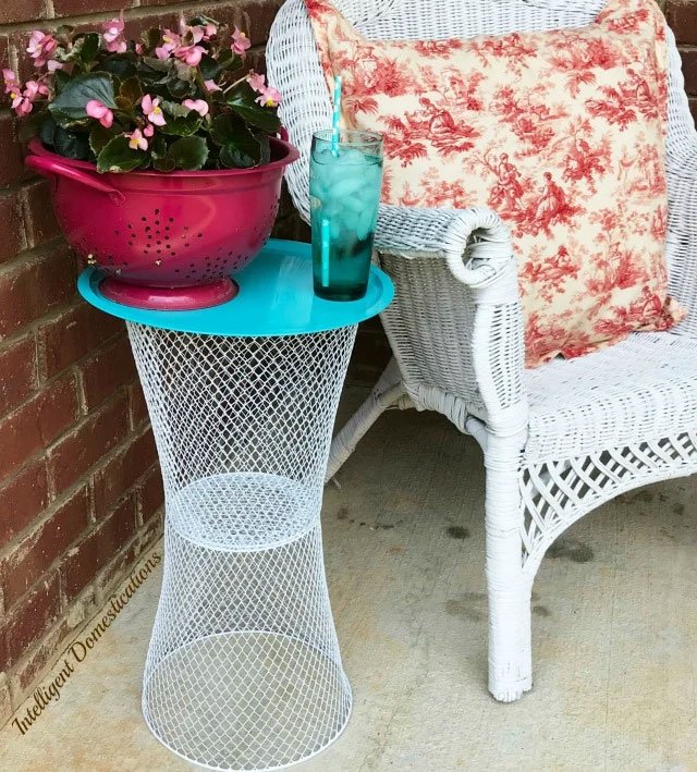 Make an End Table With a Wire Basket